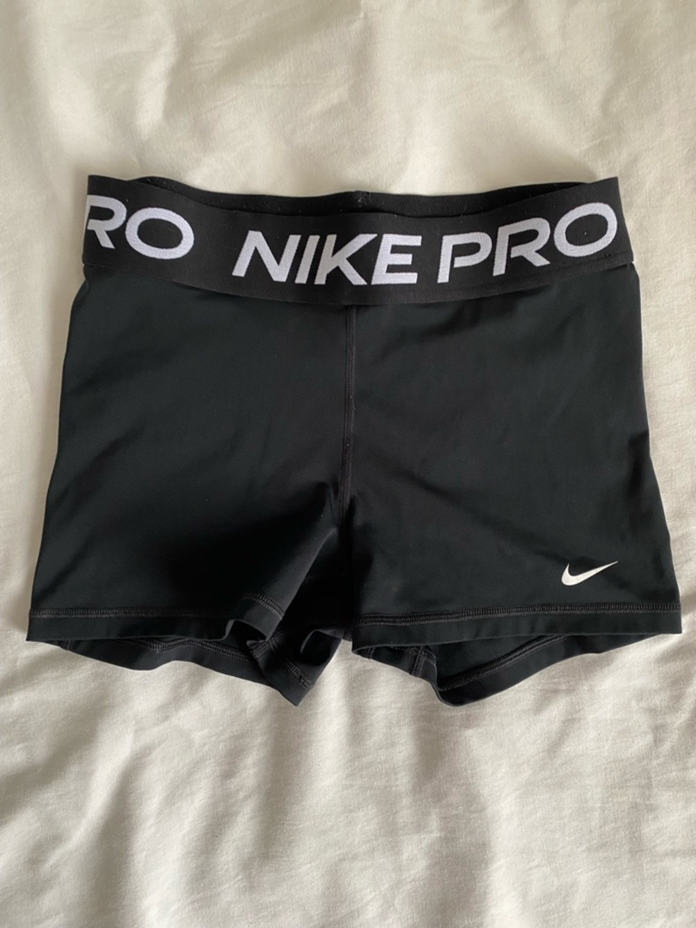 Nike Black Women's Training Bike Shorts with White Swoosh